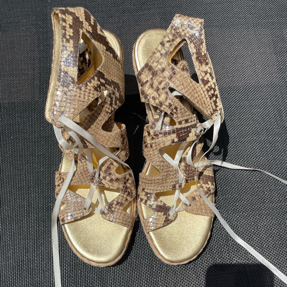 Coach snakeskin espadrilles. Never worn.